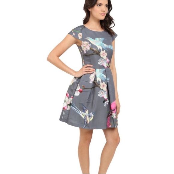 Ted Baker Zaldana Flight Of The Orient Dress - Size 1 / USA Size 4 - Picture 14 of 14